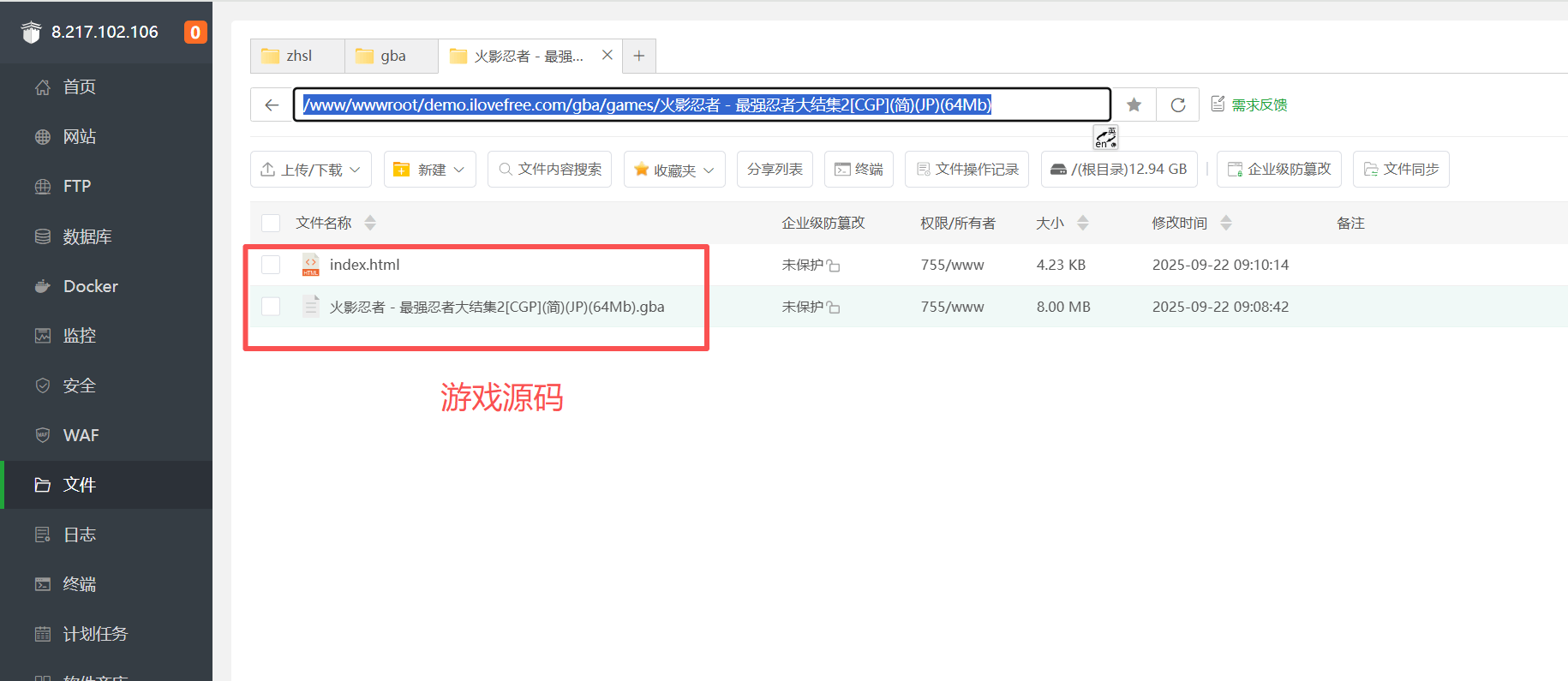 小游戏部署:在linux服务器上使用宝塔面板部署小游戏 9 小游戏部署:在linux服务器上使用宝塔面板部署小游戏